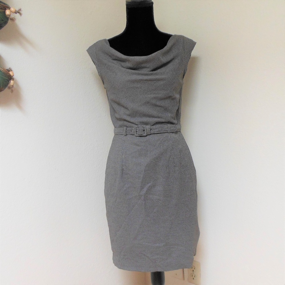 Banana Republic Drape Neck Houndstooth Dress 2